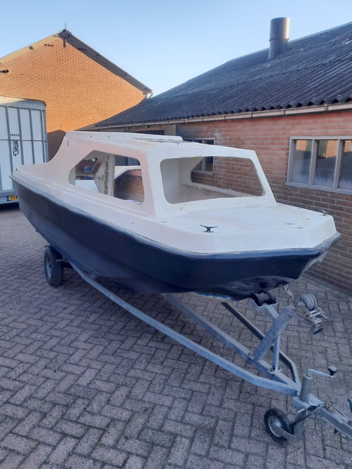 Opknapper Kajuitboot met Yamaha 20pk buitenboordmotor, Ophalen, Gebruikt