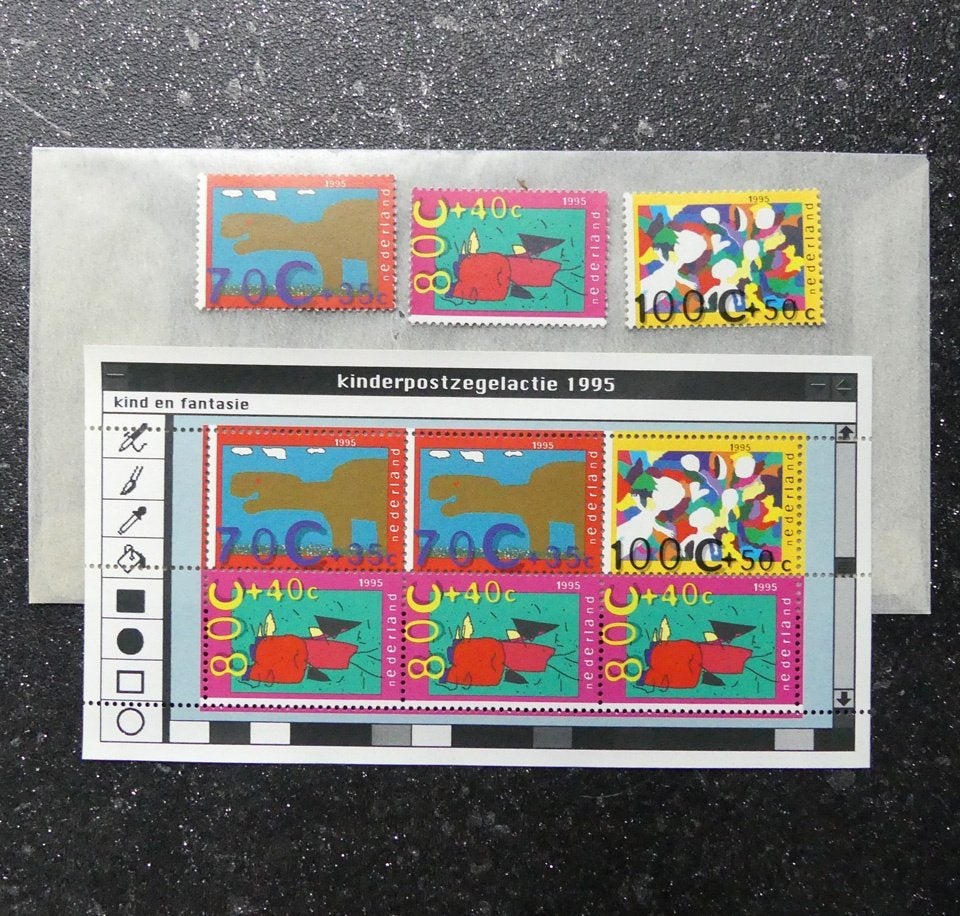 Velletje kinderpostzegels 1995 plus losse zegels, Ophalen of Verzenden, Na 1940, Postfris