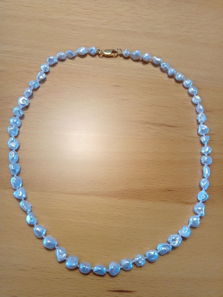 Geknoopt parelcollier, BIWA zoetaterparels, WIT, Prachtig!, Verzenden, Nieuw, Wit, Steen of Mineraal