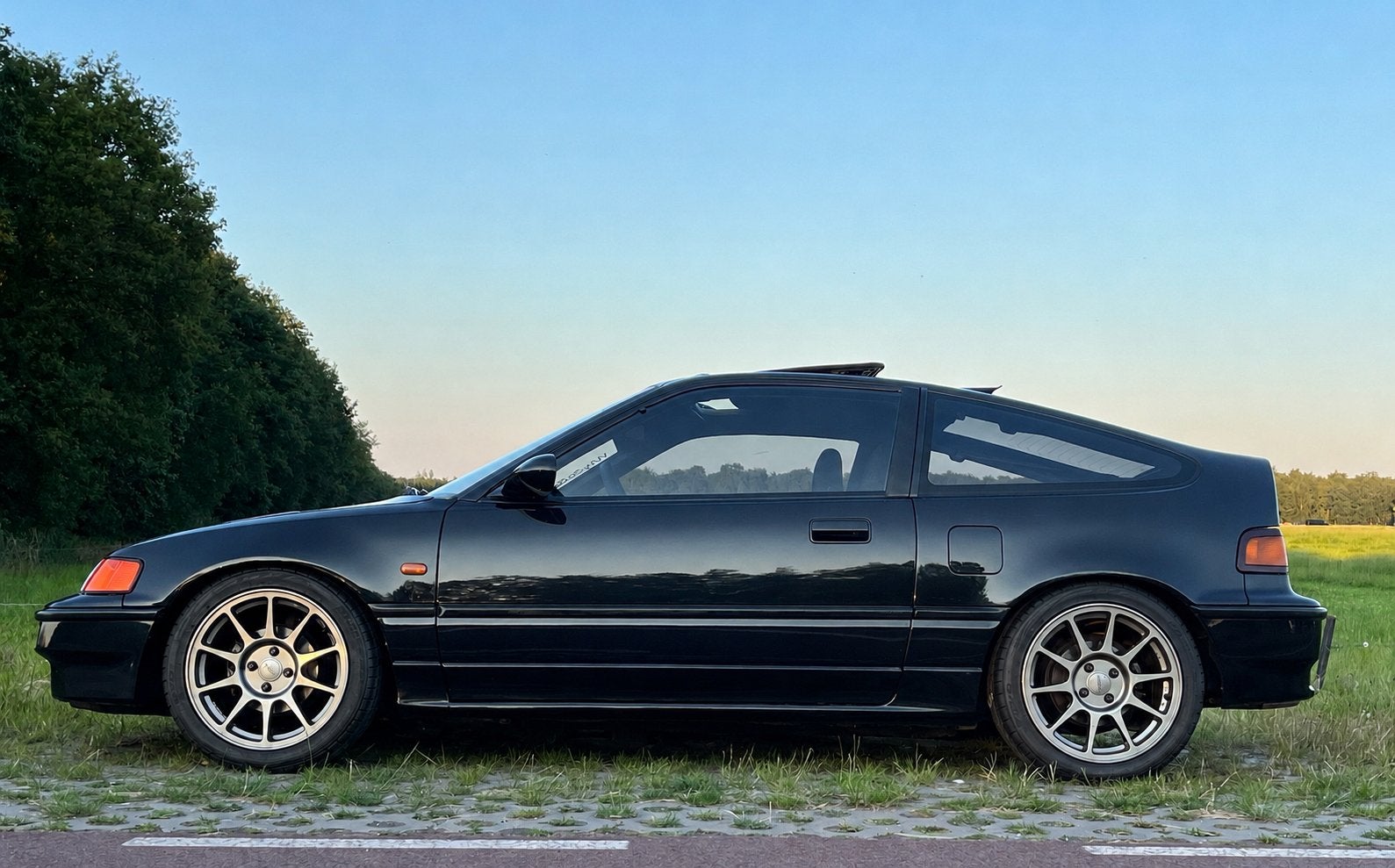 Honda CRX 1991 - Liefhebbers auto -, Voorwielaandrijving, Zwart, 4 cilinders, Zwart