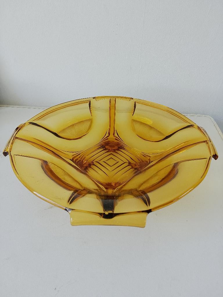 Art Deco glazen fruitschaal, Antiek en Kunst, Ophalen of Verzenden