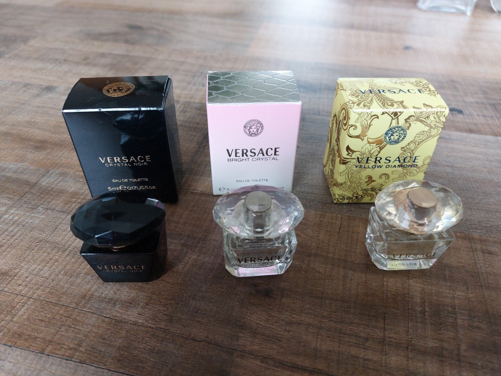 versace eau de toilette driemaal, 5 ml, orgineel, vol, Ophalen of Verzenden, Zo goed als nieuw, Parfumfles