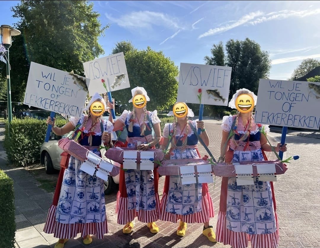 Hollandse Vissersvrouw Kostuums - Perfect voor Themafeesten, Ophalen, Carnaval, Maat 42/44 (L), Zo goed als nieuw