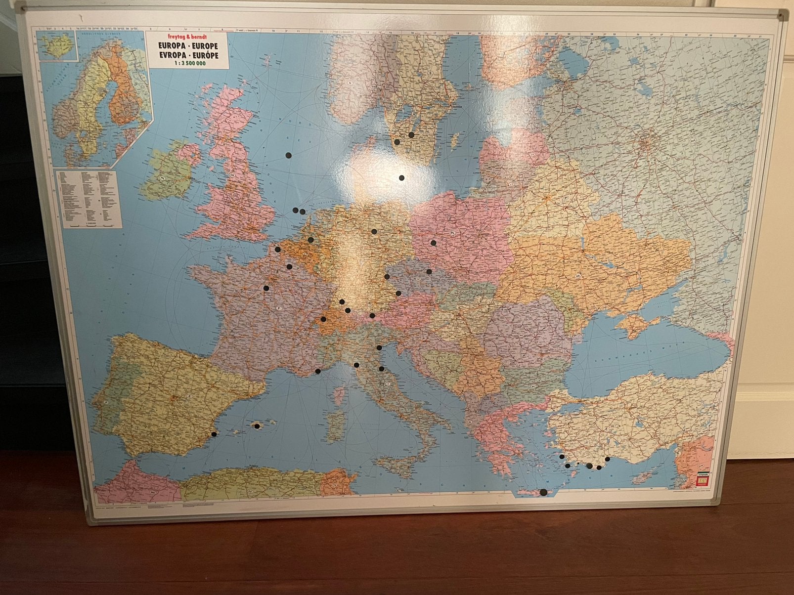 Landkaart Europa, Antiek en Kunst, Ophalen, Aardrijkskunde