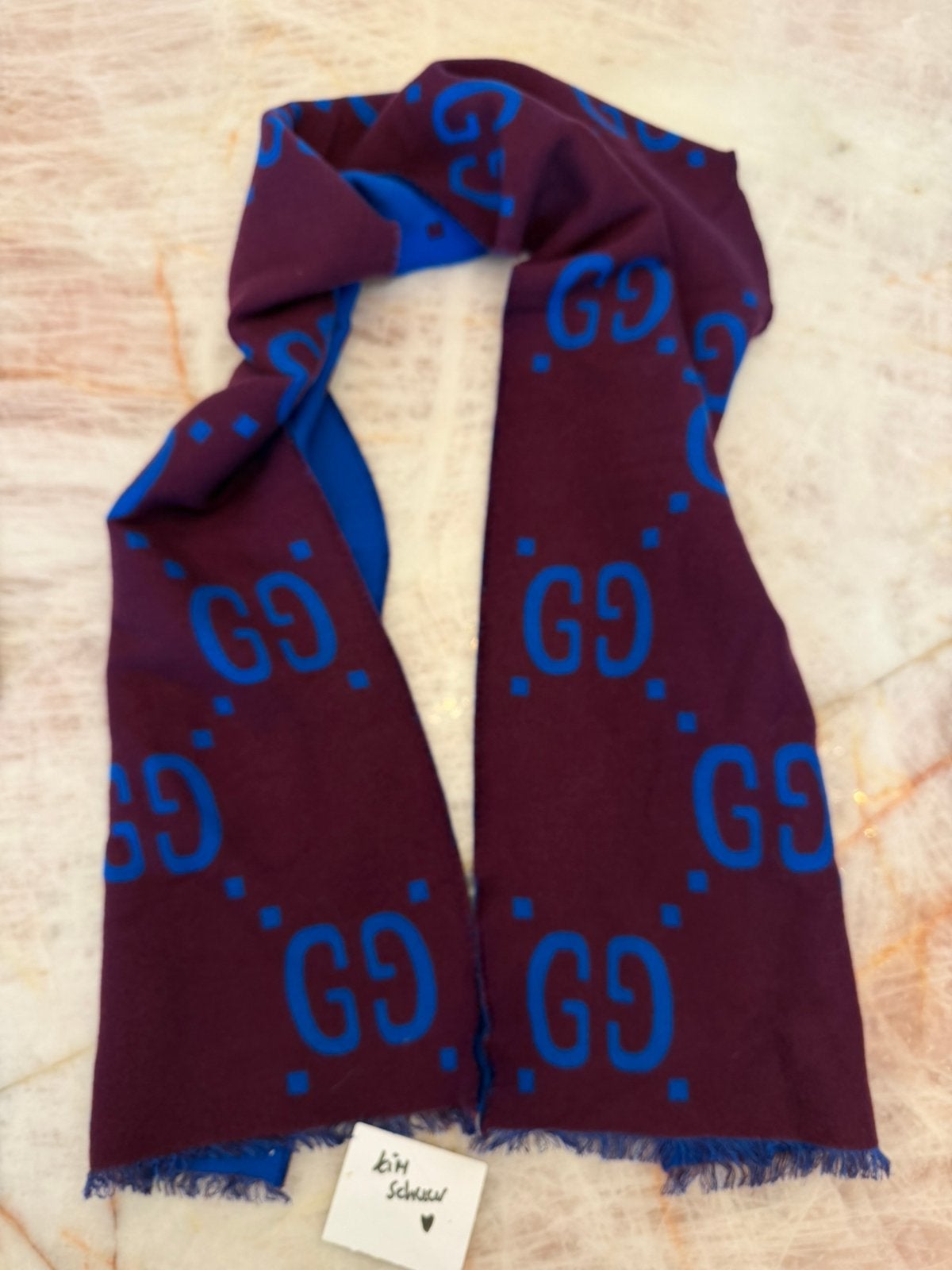 Wollen sjaal Gucci origineel unisex, Ophalen of Verzenden, Zo goed als nieuw, Maat 46/48 (XL) of groter, Sjaal