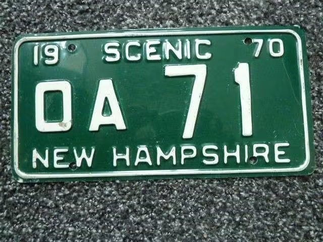 Kentekenplaat licenseplate Scenic New Hampshire 1970 USA, Verzenden, Gebruikt, Auto's