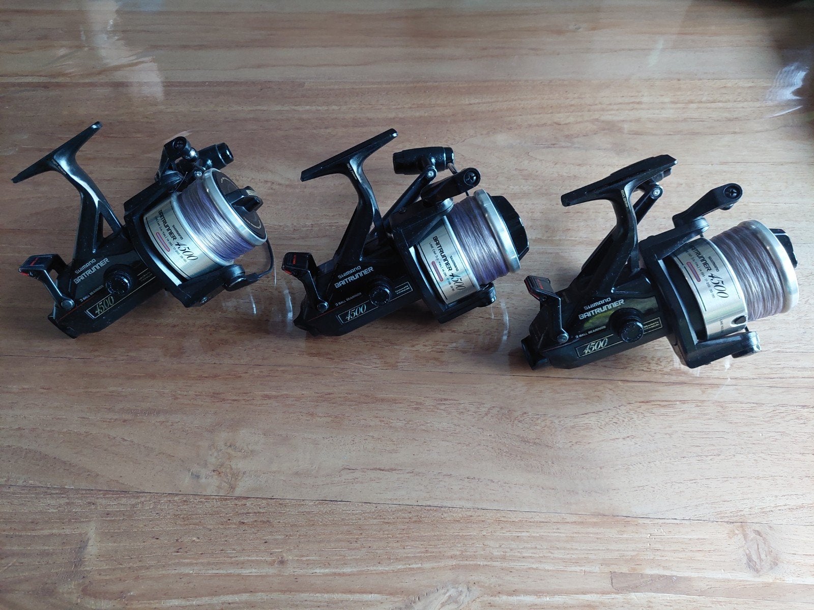 3x Shimano Baitrunner 4500a USA, Watersport en Boten, Ophalen of Verzenden, Gebruikt, Molen