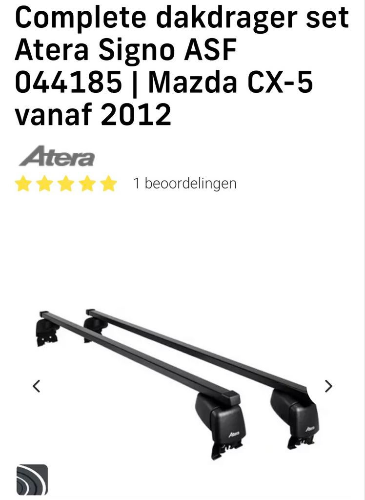 Atera Signo ASF 044185 dakdragers Mazda CX-5 (vanaf 2012), Auto diversen, Dakdragers, Ophalen, Zo goed als nieuw