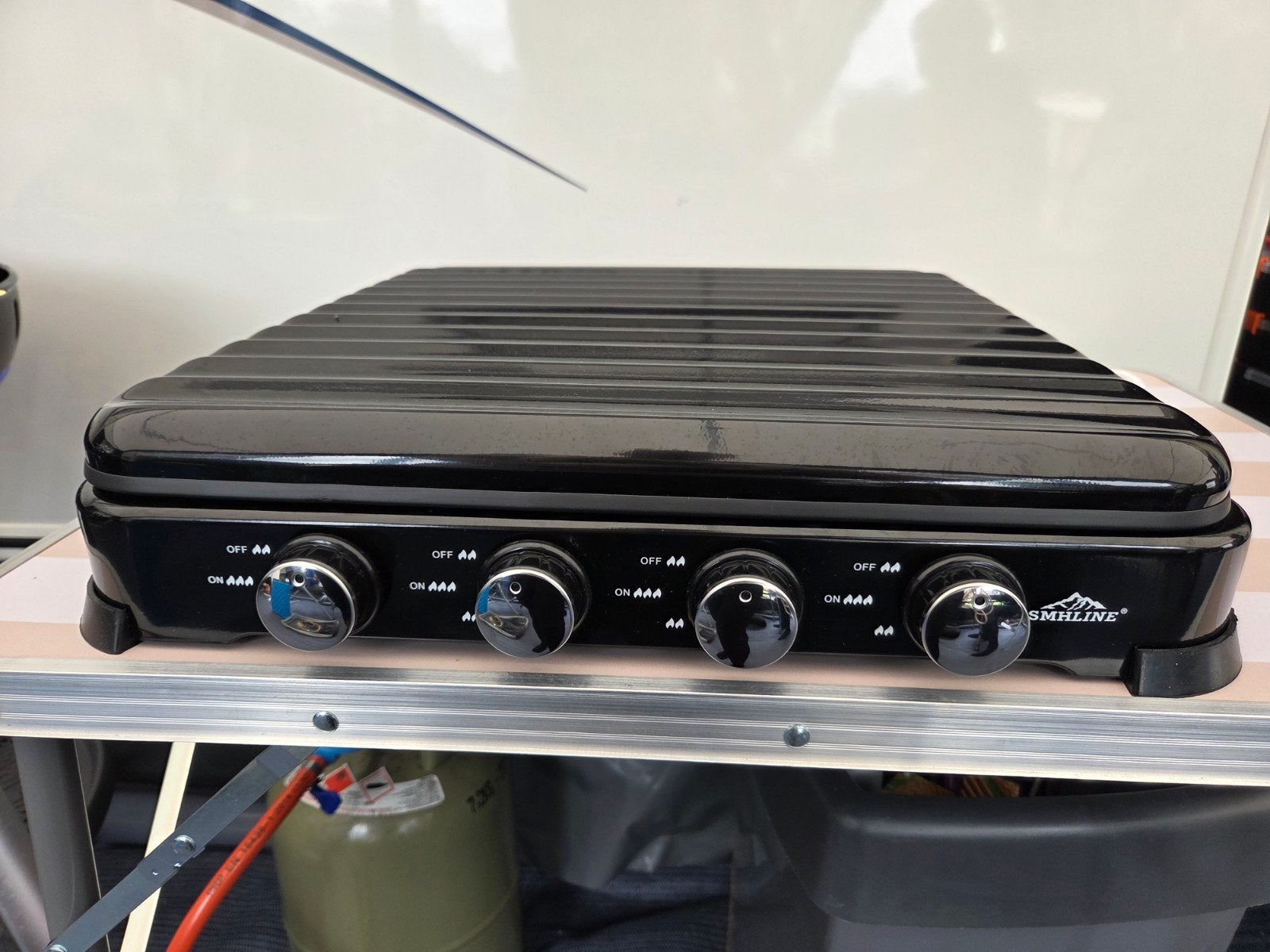 Zo goed als nieuwe 4-pits gasbrander voor caravan/camping, Ophalen, Zo goed als nieuw