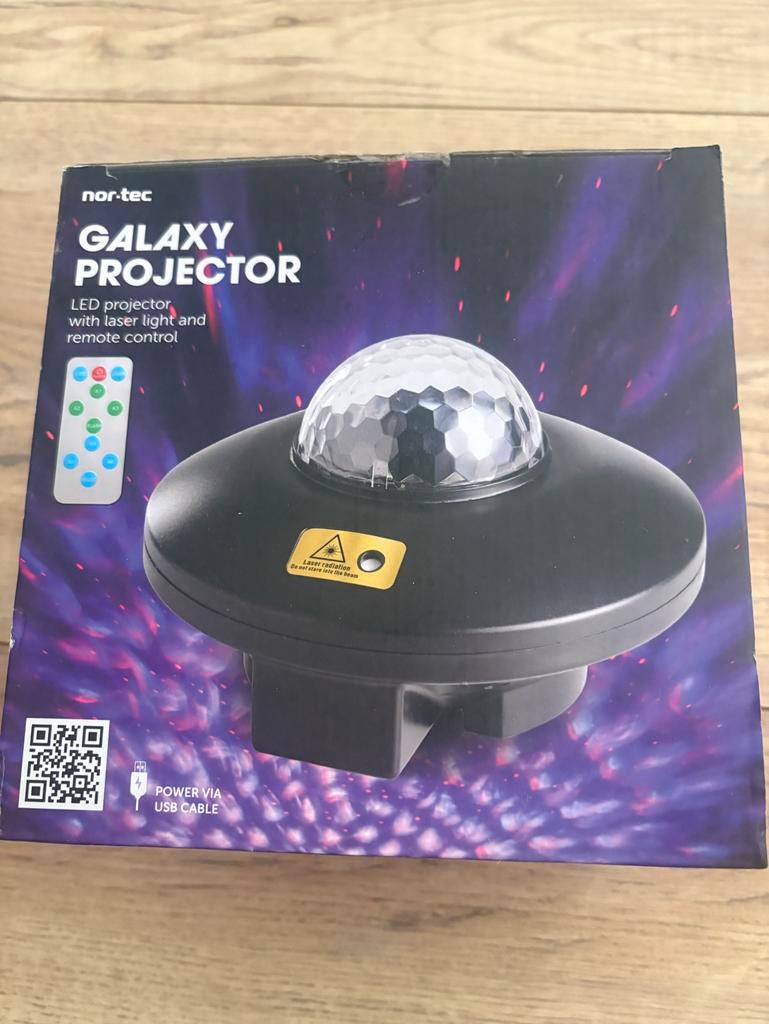 Nor-Tec Galaxy Projector LED met afstandsbediening, Huis en Inrichting, Lampen | Overige, Ophalen, Nieuw