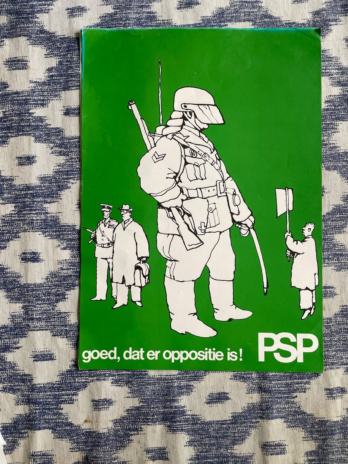 Vintage PSP Poster: 'goed, dat er oppositie is!', A4 of kleiner, Ophalen of Verzenden, Overige onderwerpen, Rechthoekig Staand