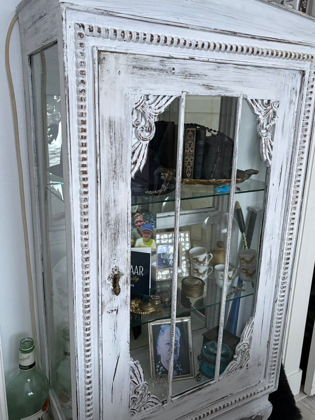 Brocante vitrinekast, Huis en Inrichting, Kasten | Vitrinekasten, Ophalen, 50 tot 100 cm, 150 tot 200 cm, 25 tot 50 cm