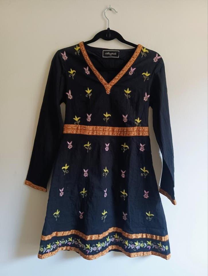 Almatrichi Geborduurde Boho Jurk, Kleding | Dames, Jurken, Maat 38/40 (M), Verzenden, Zwart, Almatrichi