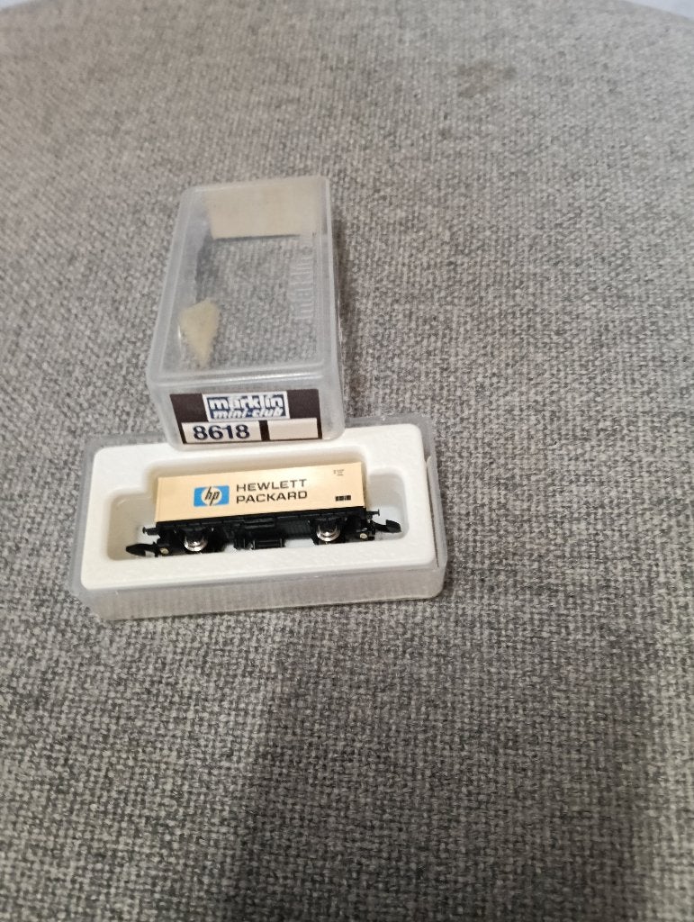 Marklin mini club Z spoor 8618 containerwagen HP, Wisselstroom, Wagon, Ophalen of Verzenden, Zo goed als nieuw