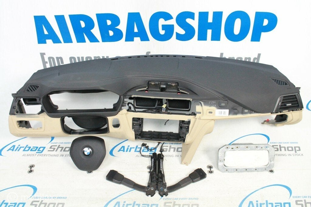 Airbag set – Dashboard zwart/beige BMW 3 serie F30 2011-2019, Auto-onderdelen, Dashboard en Schakelaars, Gebruikt, Ophalen of Verzenden