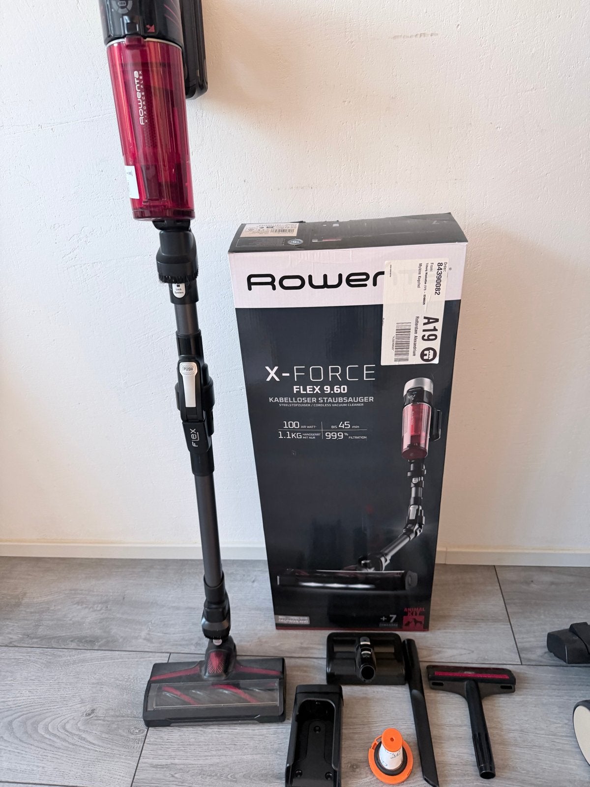 Rowenta X-Force Flex 9.60 steelstofzuiger zo goed als nieuw, Draadloos, Zo goed als nieuw, Reservoir, Steelstofzuiger