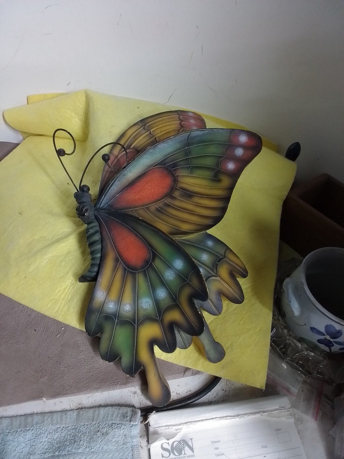 4895) mooie grote keramische  vlinder 40x25 cm, Ophalen of Verzenden