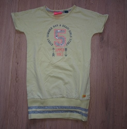 Quapi Geel Zomerjurkje (110-116), Kinderen en Baby's, Kinderkleding | Maat 110, Gebruikt, Meisje, Ophalen of Verzenden, Jurk of Rok
