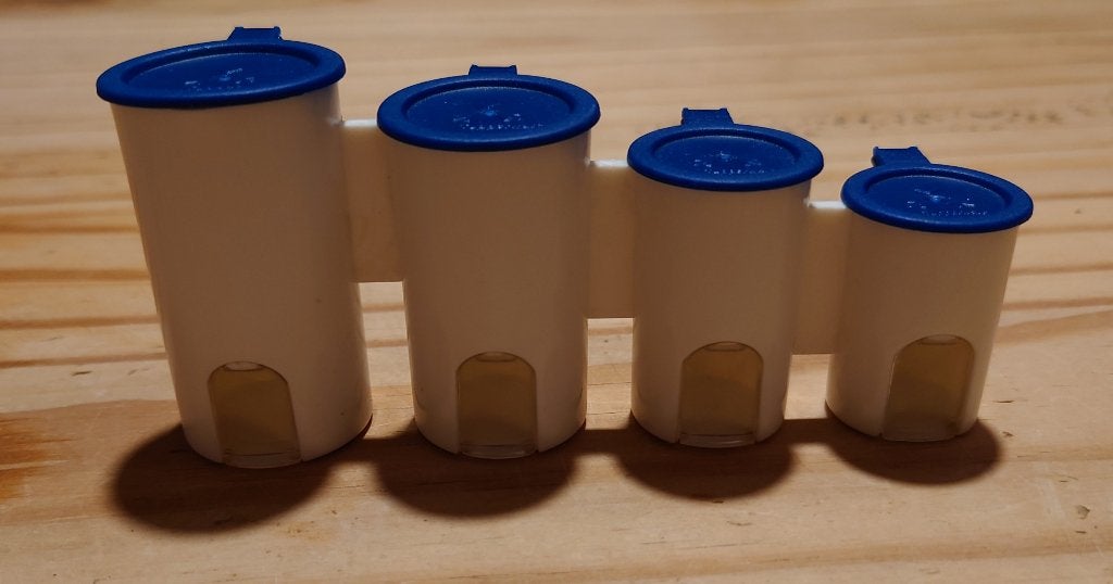 Tupperware miniatuur vensterbussen Wit met Blauw, Wit, Ophalen of Verzenden, Zo goed als nieuw, Met deksel