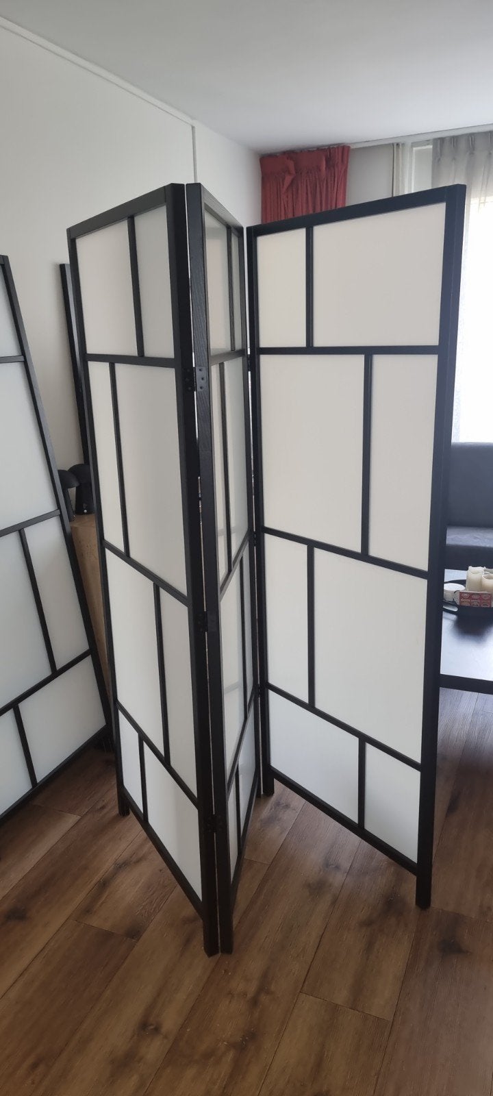 IKEA Risör kamerscherm, zwart/wit, 216x176 cm, Ophalen, Zo goed als nieuw