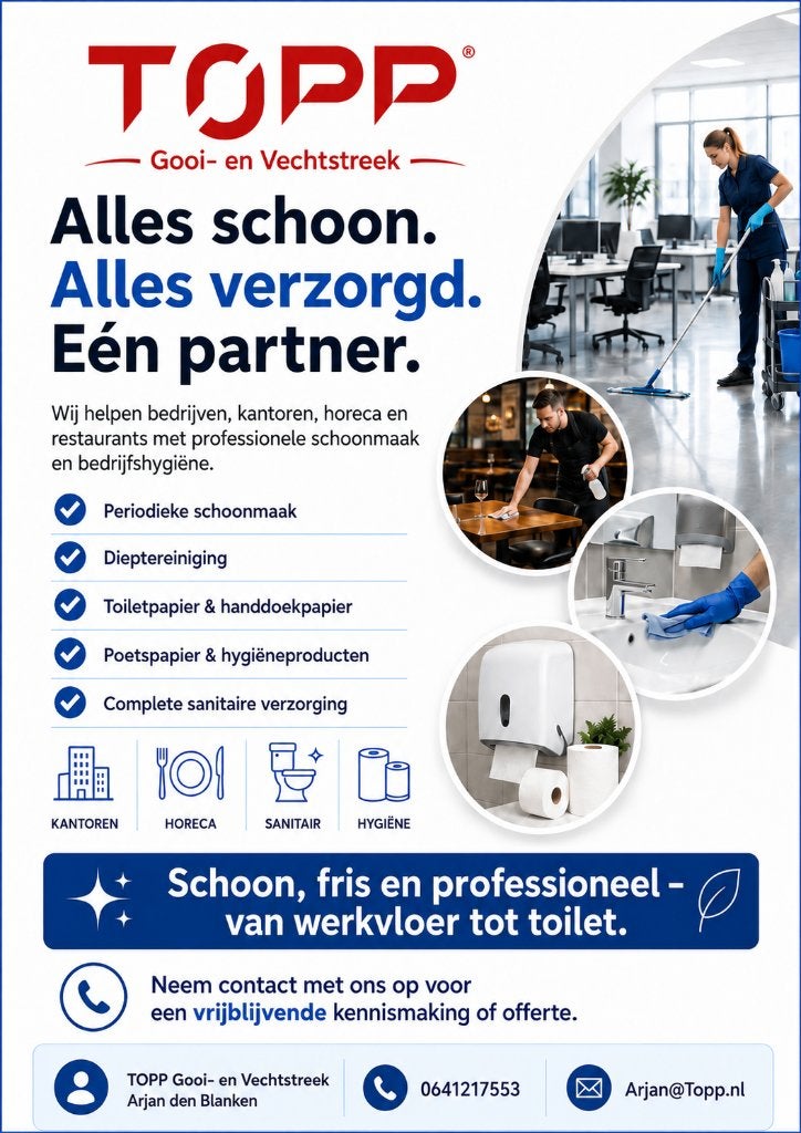 Nog ruimte voor schoonmaakwerk Gooi, Amersfoort, Almere e.o., Schoonmaken bedrijfsruimte