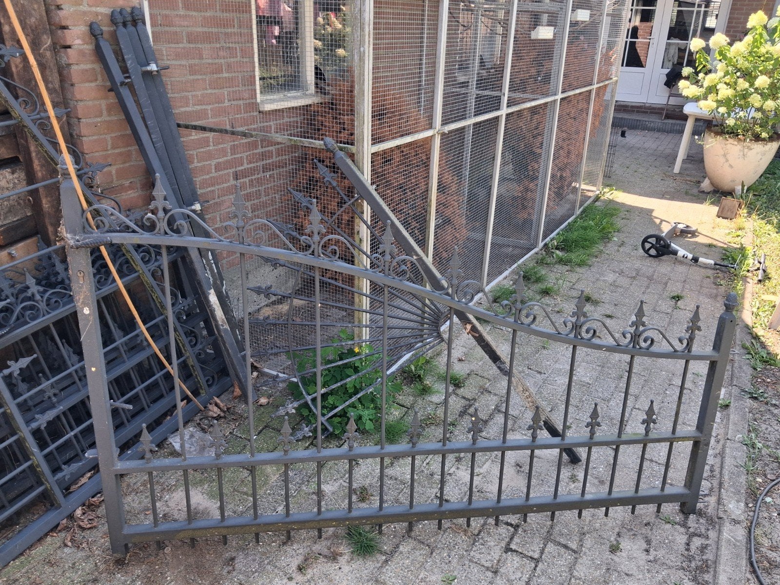 Sierhekwerk en poortdelen - Diverse maten, Tuin en Terras, Ophalen, Met poort, Gebruikt, Sierhekwerk