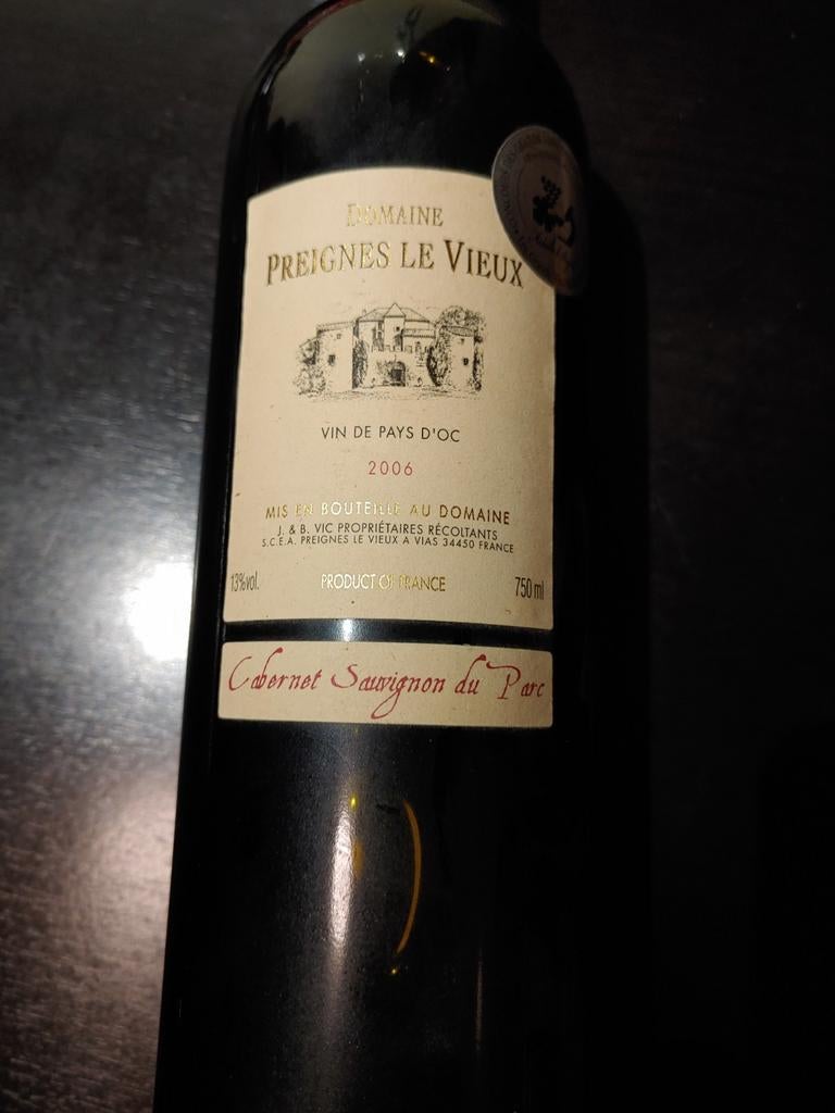 Domaine Preignes Le Vieux Cabernet Sauvignon 2006, Verzamelen, Wijnen, Frankrijk, Nieuw, Ophalen of Verzenden, Rode wijn