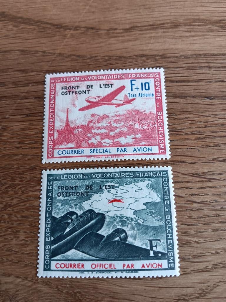 2 postzegels  van LVF, 1942 met opdruk, Verzamelen, Verzenden, Nederland