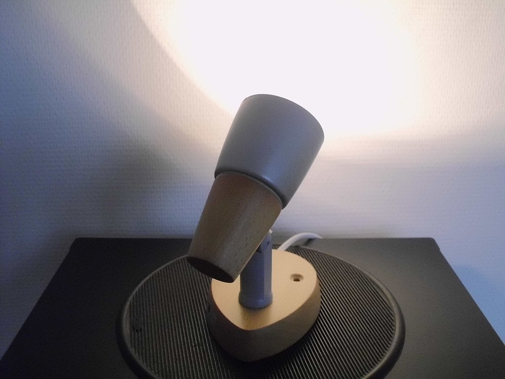 IKEA Ljus muurlamp, wandlamp, bedlampje 90s, 1 vtg IKEA lamp, Ophalen, Gebruikt, Hout, Met schakelaar