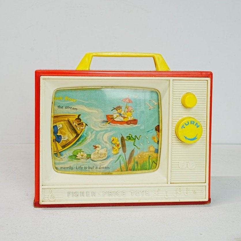 Vintage jaren '60 Fisher-Price Two Tune TV Muziekdoos, Ophalen of Verzenden, Gebruikt, Speelset