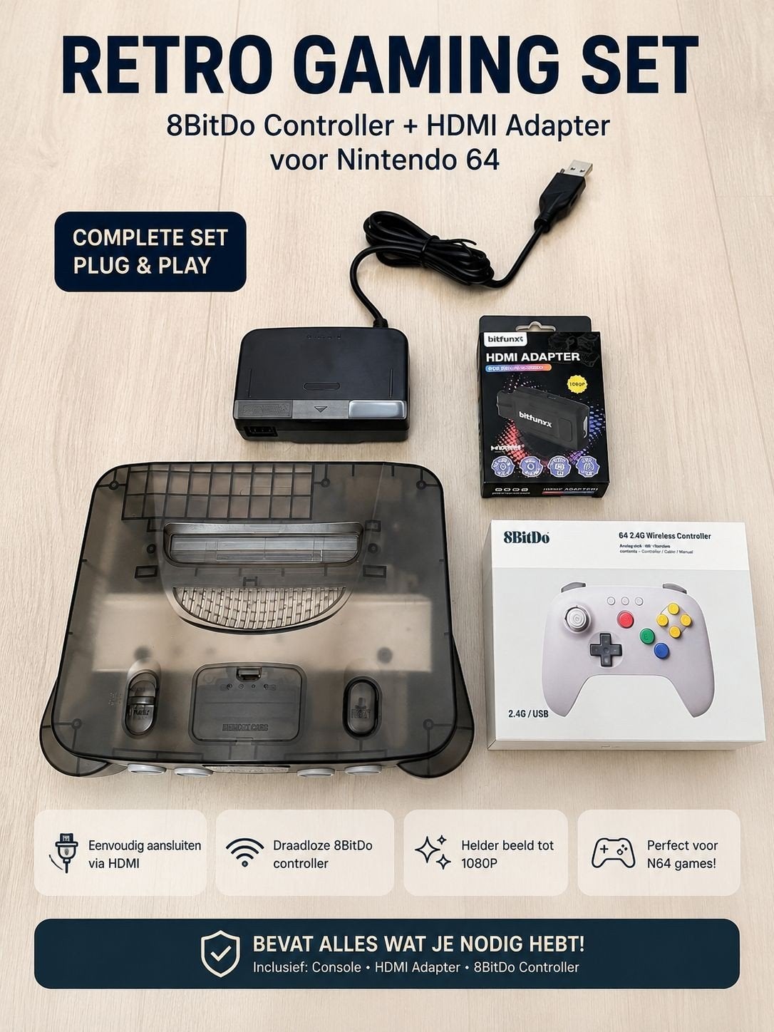 N64 set, Ophalen of Verzenden, Zo goed als nieuw