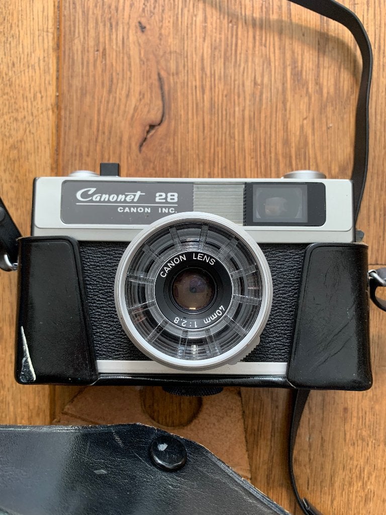 Canon Canonet 28 – Vintage Analoge Camera (incl. leren huls), Audio, Tv en Foto, Ophalen of Verzenden, Gebruikt, Compact, Canon