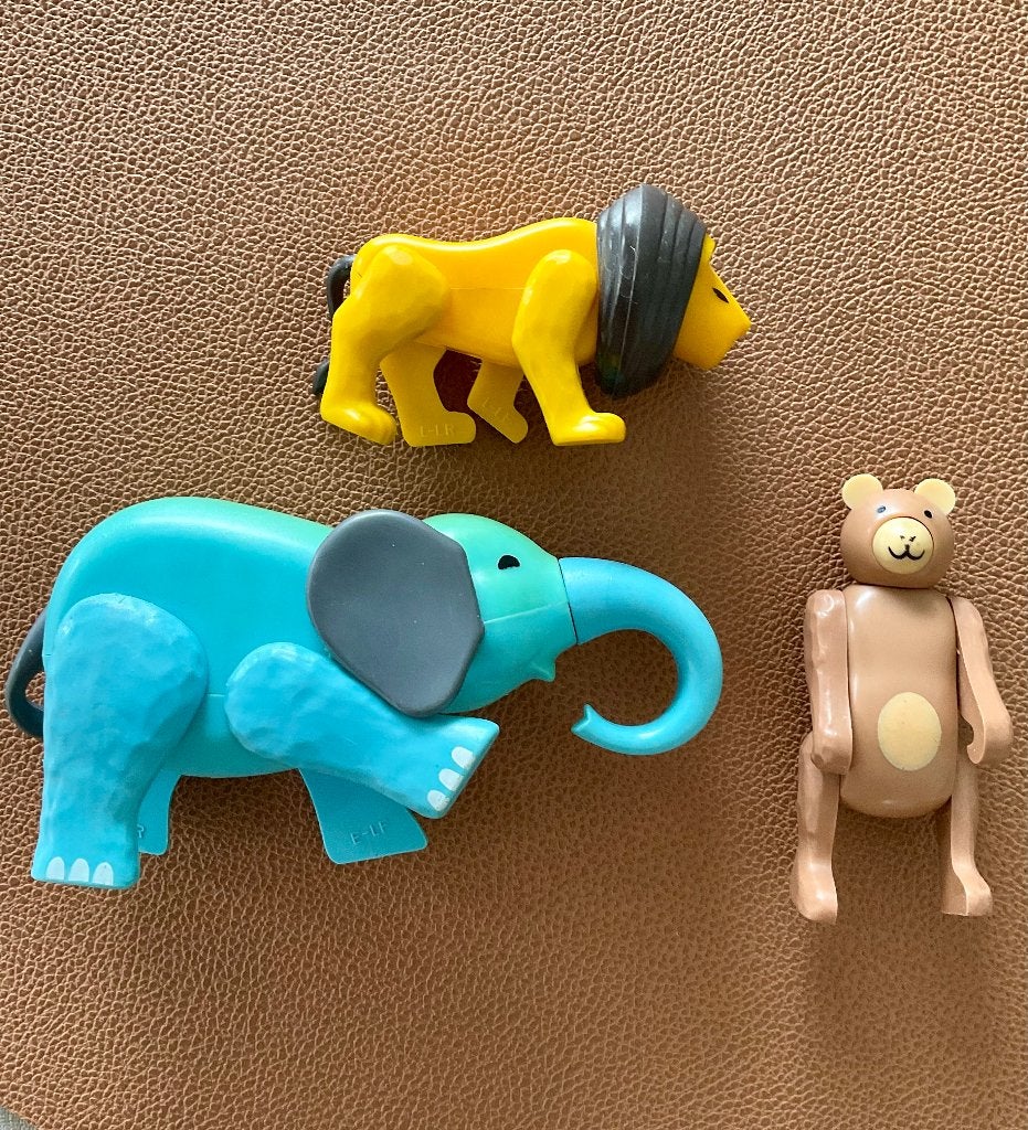 Vintage Fisher-Price dieren olifant, leeuw, beer, Kinderen en Baby's, Speelgoed | Fisher-Price, Ophalen of Verzenden, Gebruikt