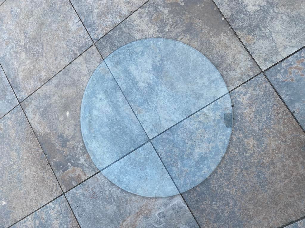 Glazen vloerplaat houtkachel rond 80 cm, Ophalen, Zo goed als nieuw, Overige brandstoffen, Petroleumkachel