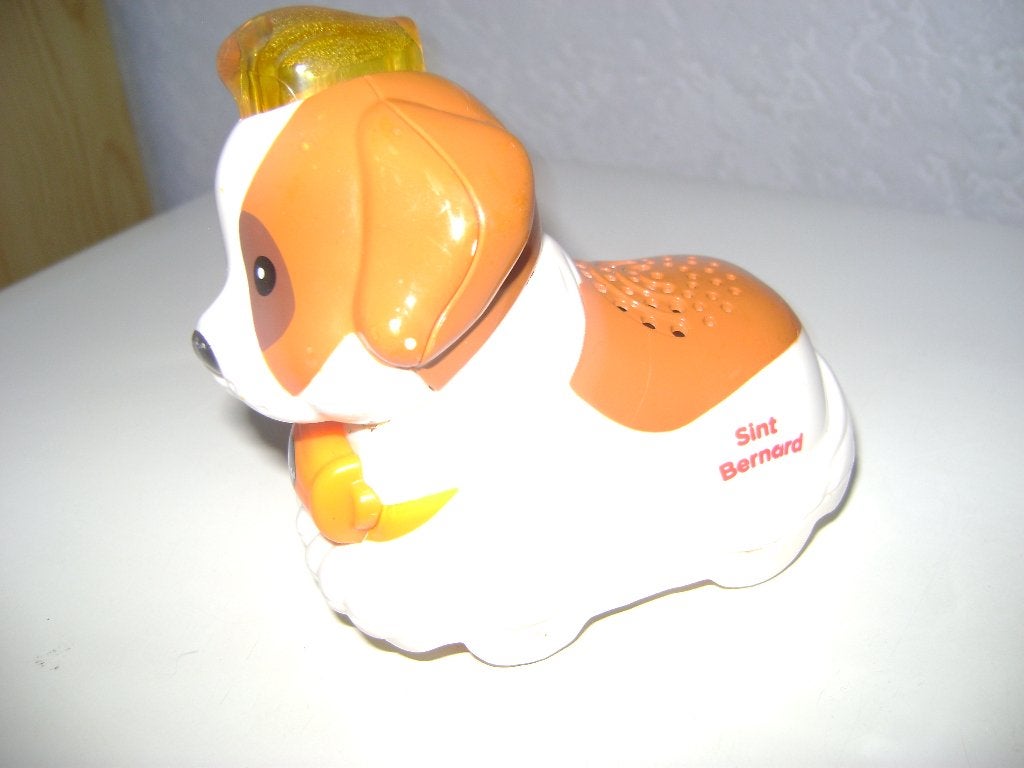 vitech bruin/wit st bernhard hond met licht en div geluiden, Kinderen en Baby's, Speelgoed | Vtech, Ophalen of Verzenden, Zo goed als nieuw