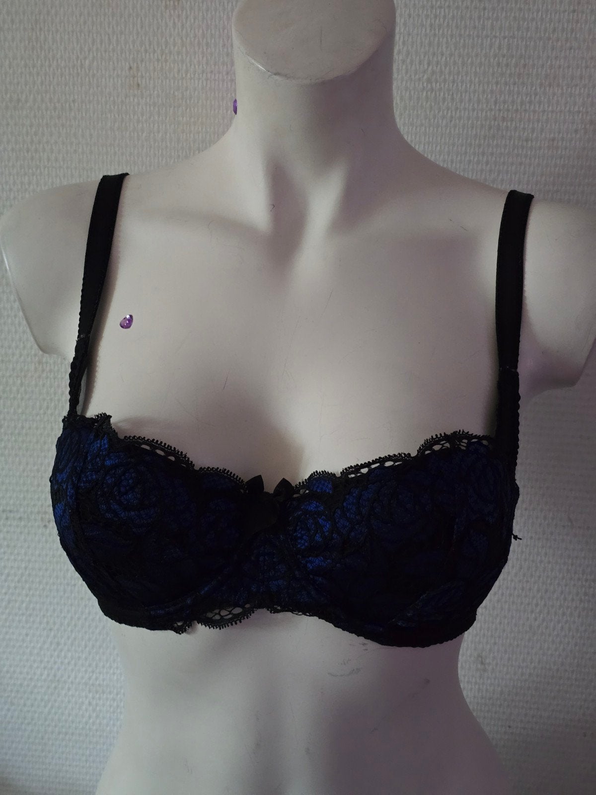 L'Agent by Agent Provocateur BH Zwart/Blauw maat 75DD, L'Agent, Ophalen of Verzenden, Zwart, BH