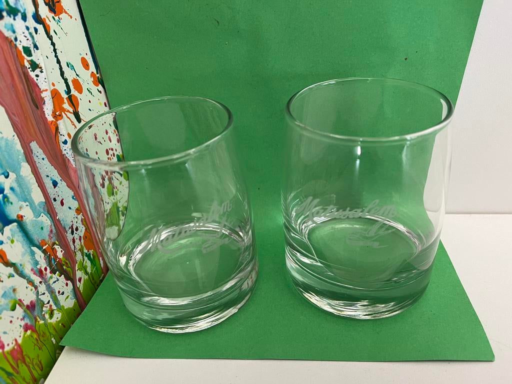 Matusalem glazen set van 2 glazen, Ophalen of Verzenden, Nieuw, Borrel- of Shotglas