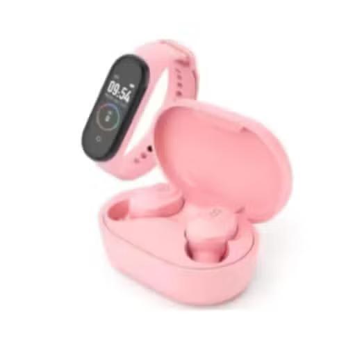 NIEUW! Ledwood ID-XT91-Pin smartwatch oordopjes roze € 18,99, Ophalen of Verzenden, Nieuw, In gehoorgang (in-ear), Bluetooth