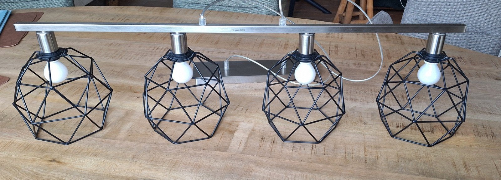 hanglamp met 4 lampen, Ophalen, Gebruikt, Metaal, E14 (klein)