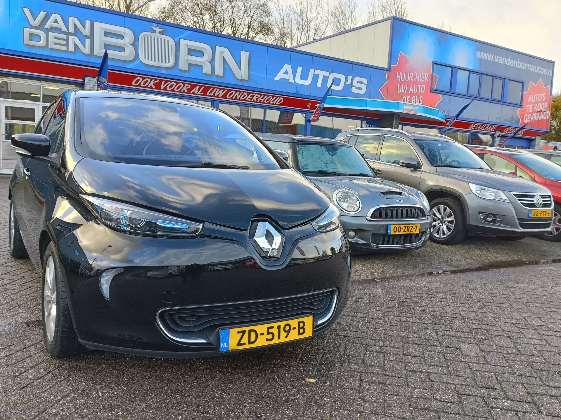 Renault ZOE Q210 Zen Quickcharge 22 kWh (ex Accu) nw APK ond, Auto's, Stof, Gebruikt, Zwart, Grijs