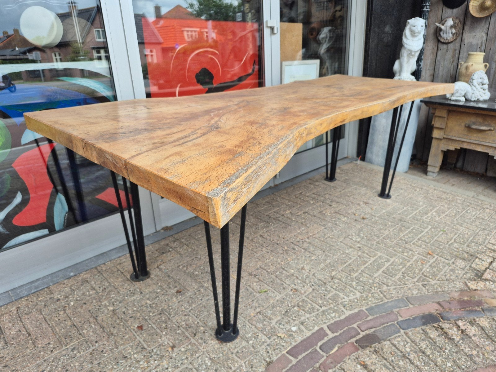 boomstam tafel, Ophalen of Verzenden, Rechthoekig, 200 cm of meer, 100 tot 150 cm