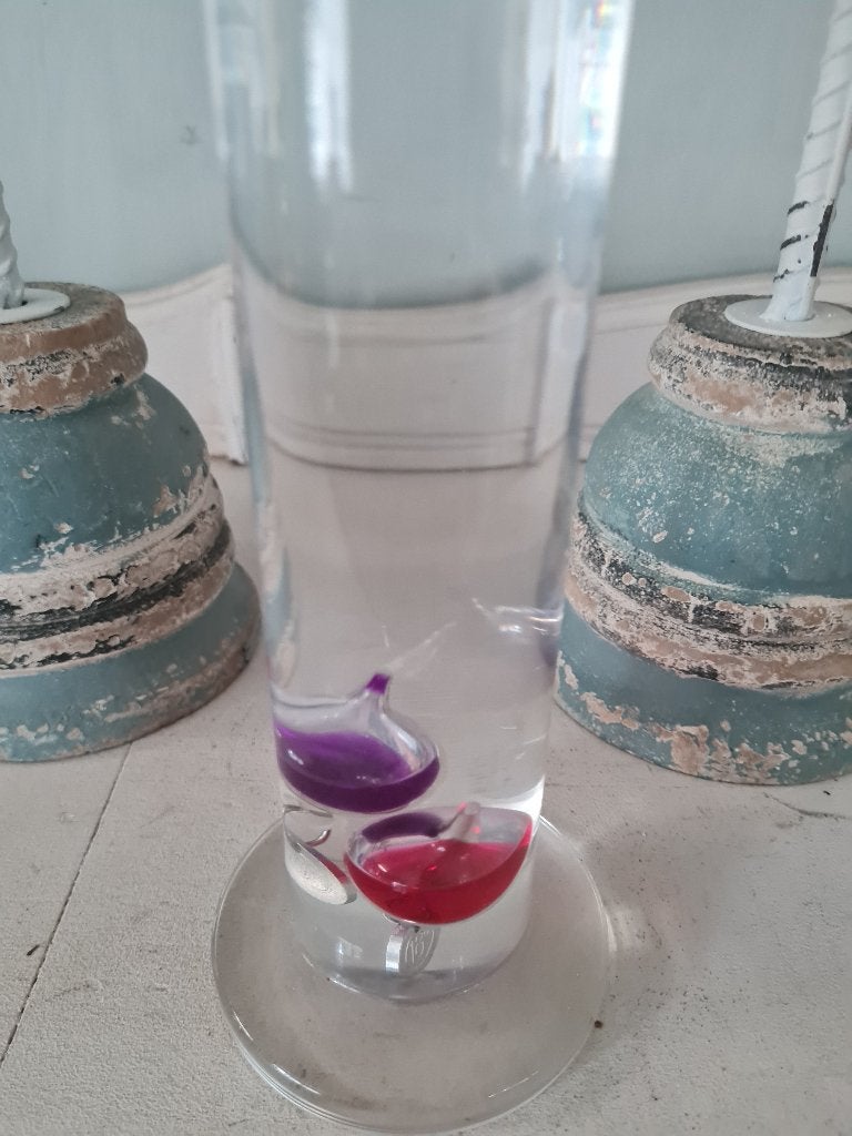 36 cm hoge Galileo thermometer, Huis en Inrichting, Heikant 21 Kaatsheuvel, Binnenthermometer, Belle Vieille Brocante, Glas