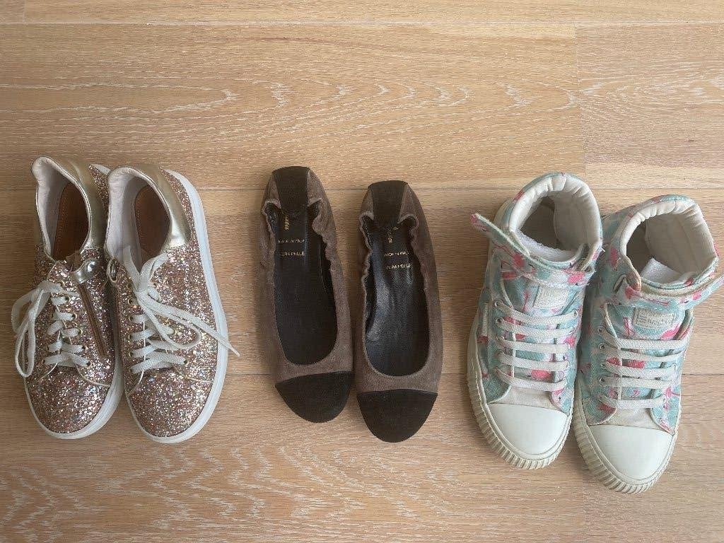 3x schoenen , balerinas, sneakers maat 38, Meisje, Schoenen, Ophalen of Verzenden, Zo goed als nieuw