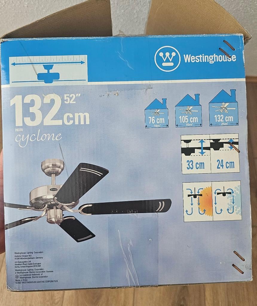 Westinghouse Cyclone Plafondventilator - 132 cm, Ophalen of Verzenden, Nieuw, Plafondventilator
