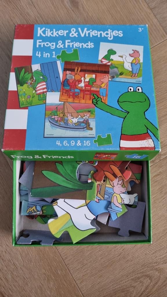 Kikker & Vriendjes puzzels 4 in 1, Ophalen of Verzenden, 10 tot 50 stukjes