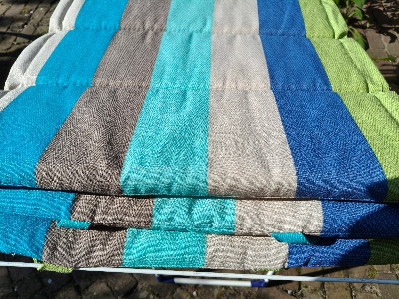 4x tuinkussens nieuw. Frisse kleuren. 124x52, Tuin en Terras, Tuinmeubel-accessoires, Ophalen, Nieuw