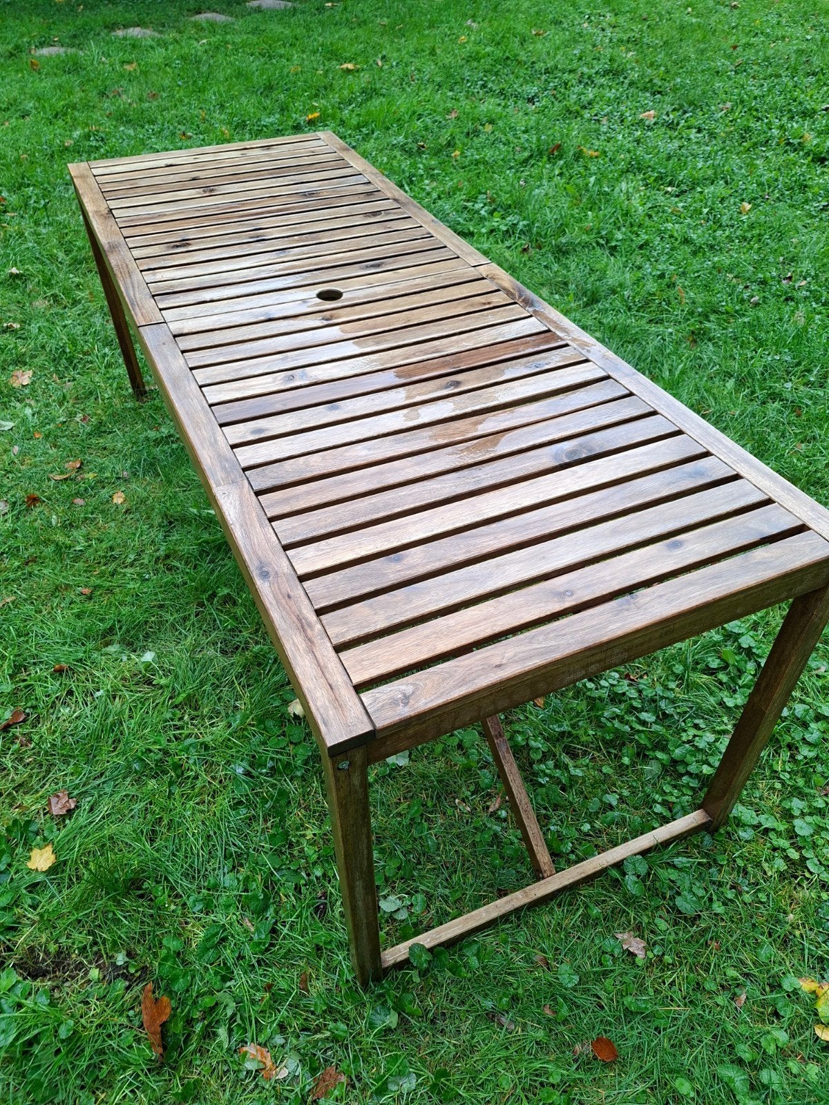 Houten tuintafel - 200cm x 75cm, Ophalen of Verzenden, Gebruikt, Rechthoekig, Hout