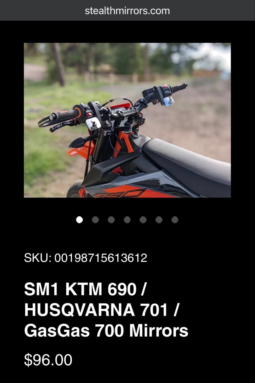 Stealth spiegels KTM, Husqvarna supermoto , GasGas motoren, Ophalen of Verzenden, Gebruikt