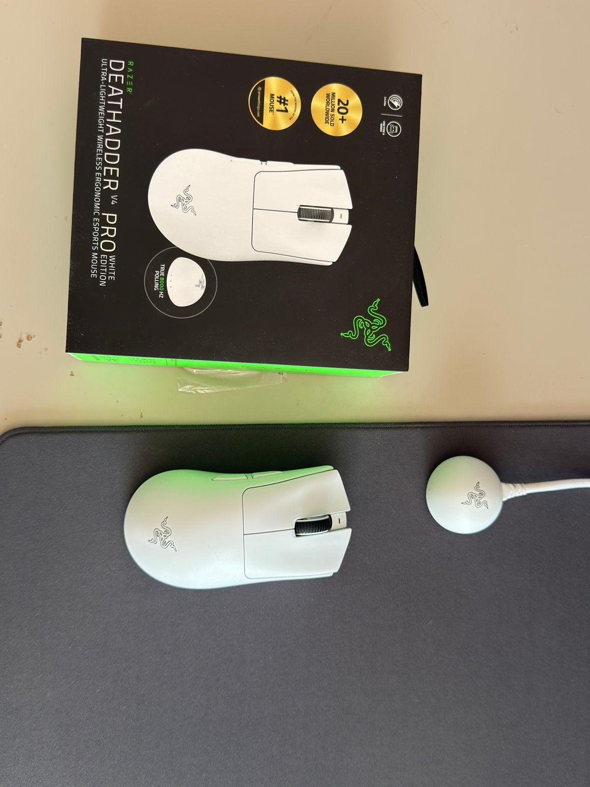 Razer DeathAdder V4 Pro white, Ophalen of Verzenden, Zo goed als nieuw
