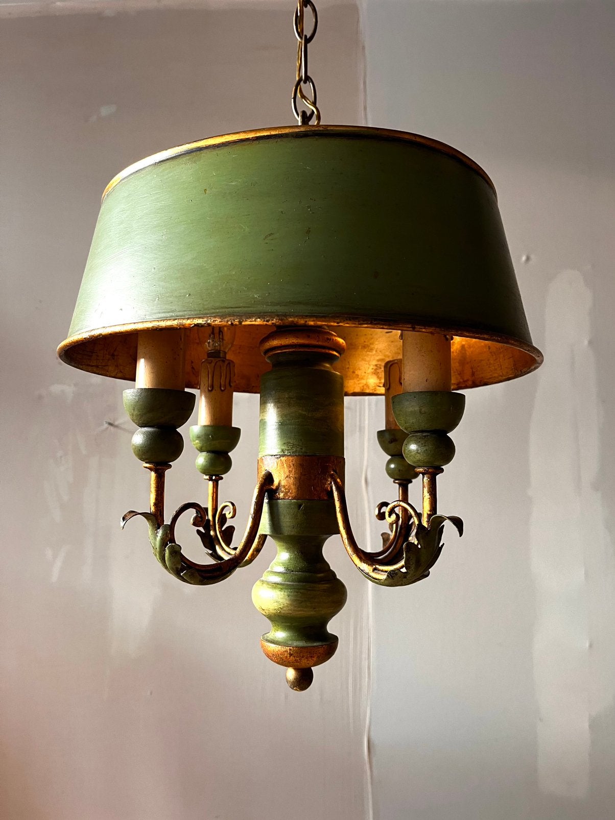 Franse bouilotte hanglamp vintage antiek, Ophalen of Verzenden